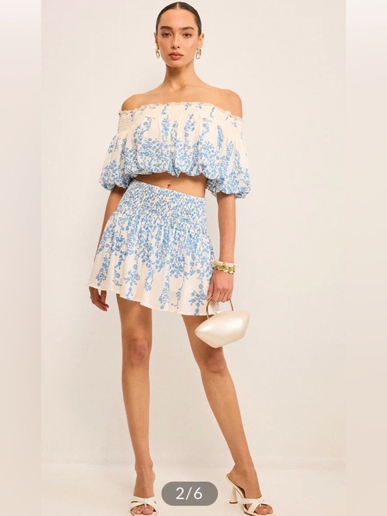 Commense Dresses & Skirts - Commense floral off shoulder crop top and cinching skirt set
